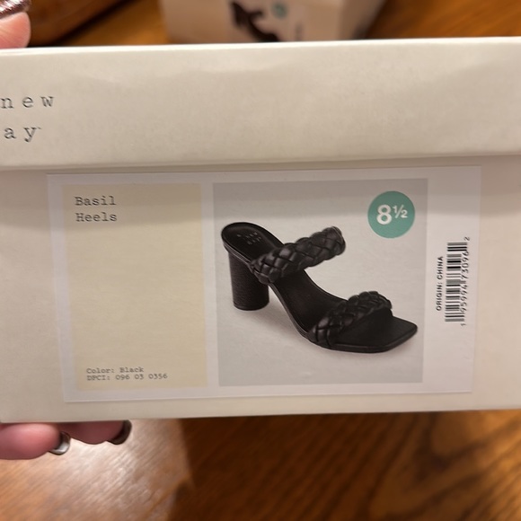 Women's Black Basil Mule With Round Heels & Woven Straps- A New Day™ - Picture 12 of 16